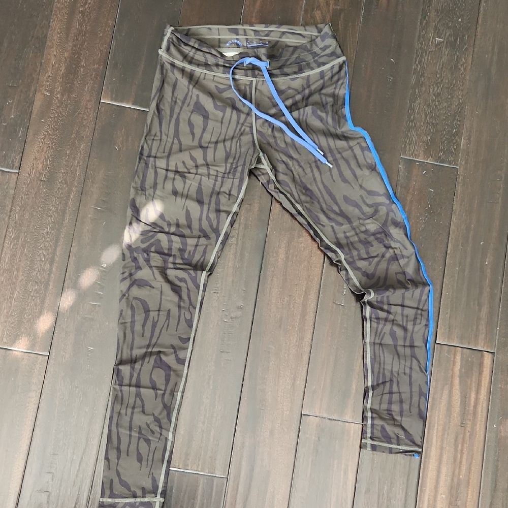 THE UPSIDE Zebra Print Leggings with Blue Trim